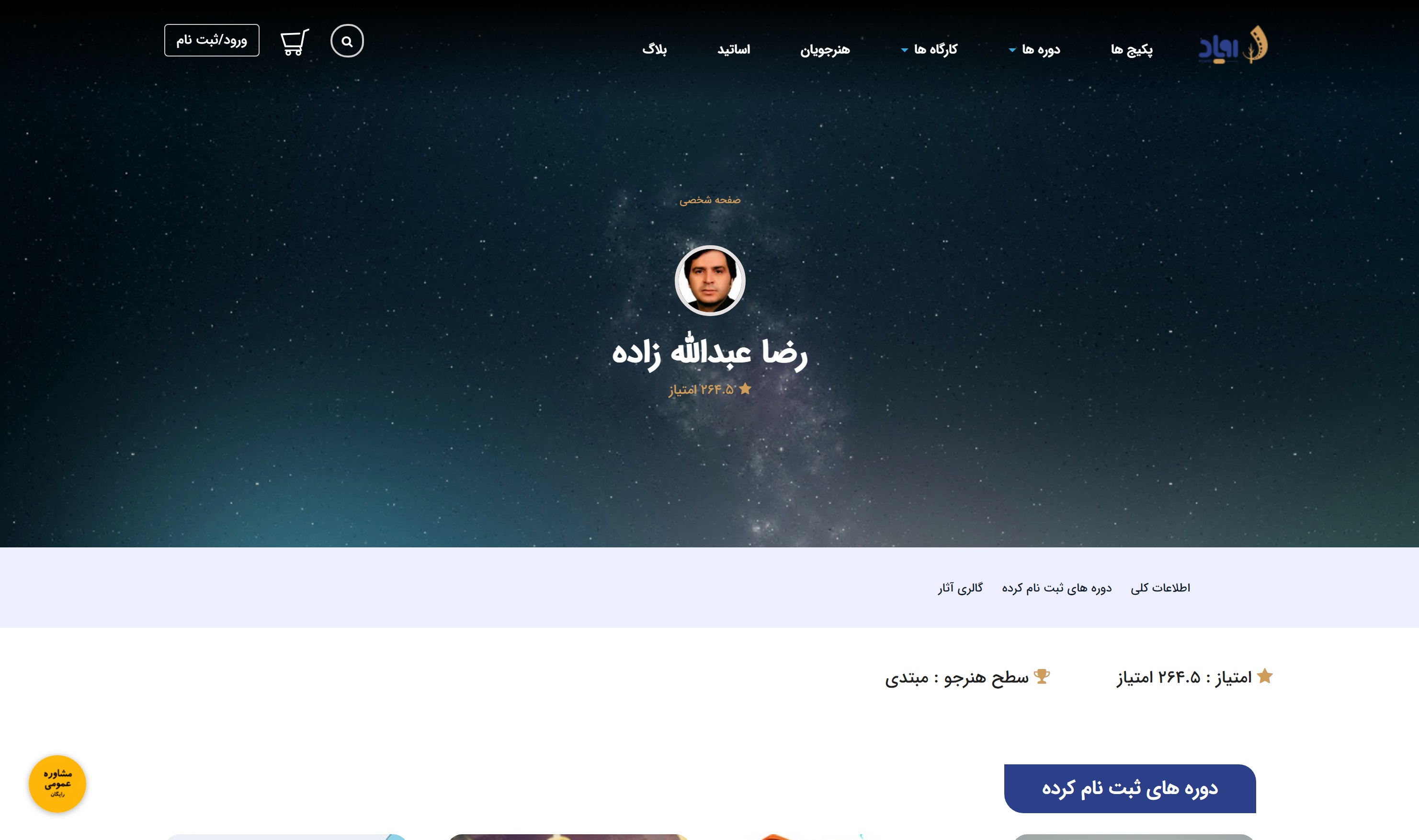 Shahinsoft.ir Royaad Students' public profile