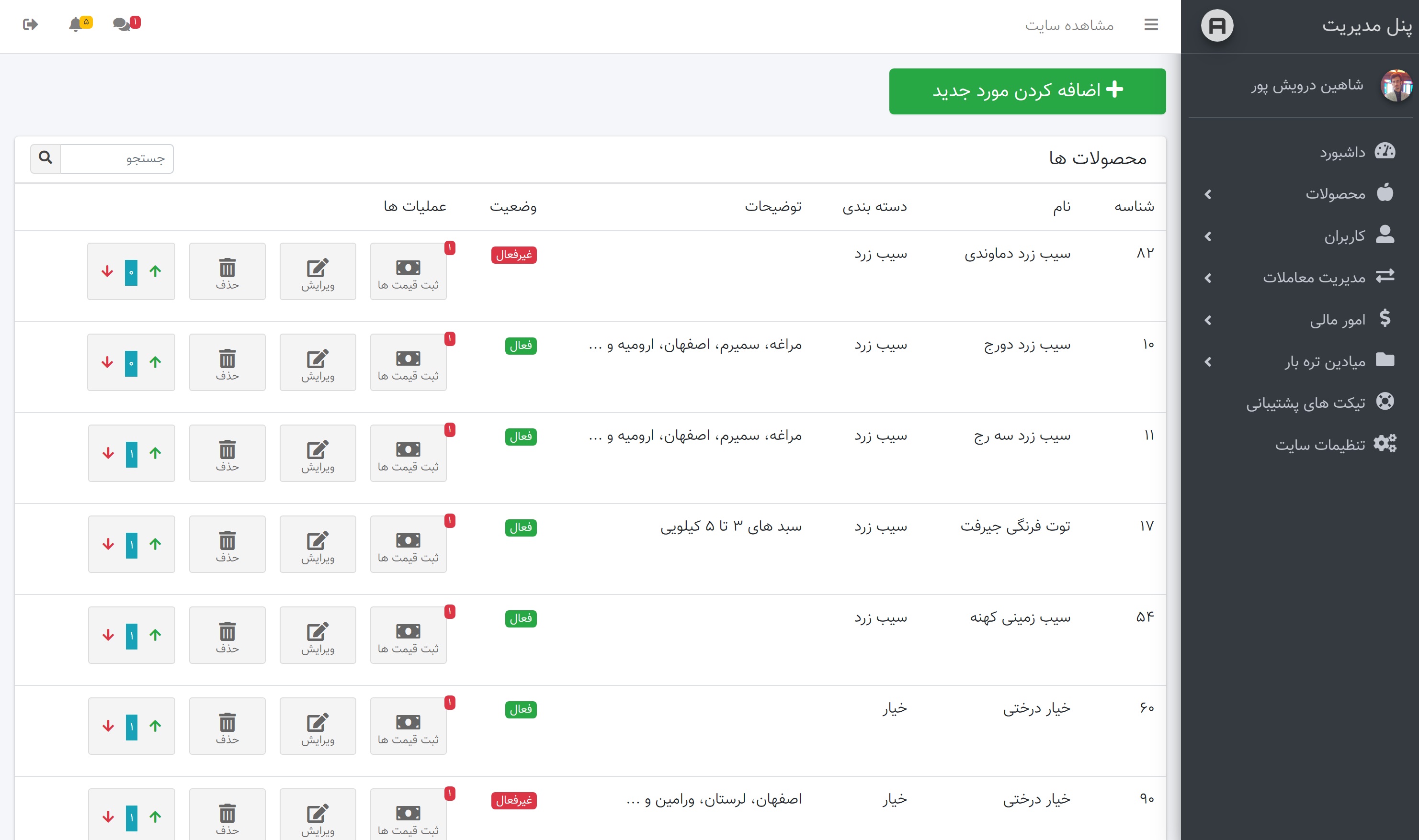 Shahinsoft.ir Jaaliz Moderation panel - Products